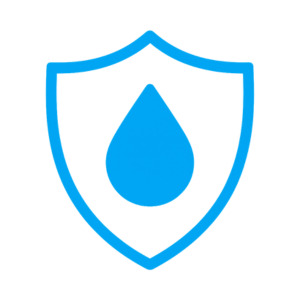 icono de escudo con una gota dentro
