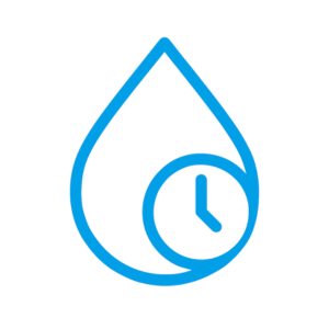 icono gota de agua con reloj