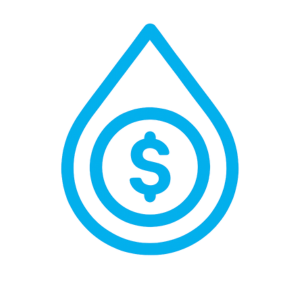 icono gota de agua con signo de pesos